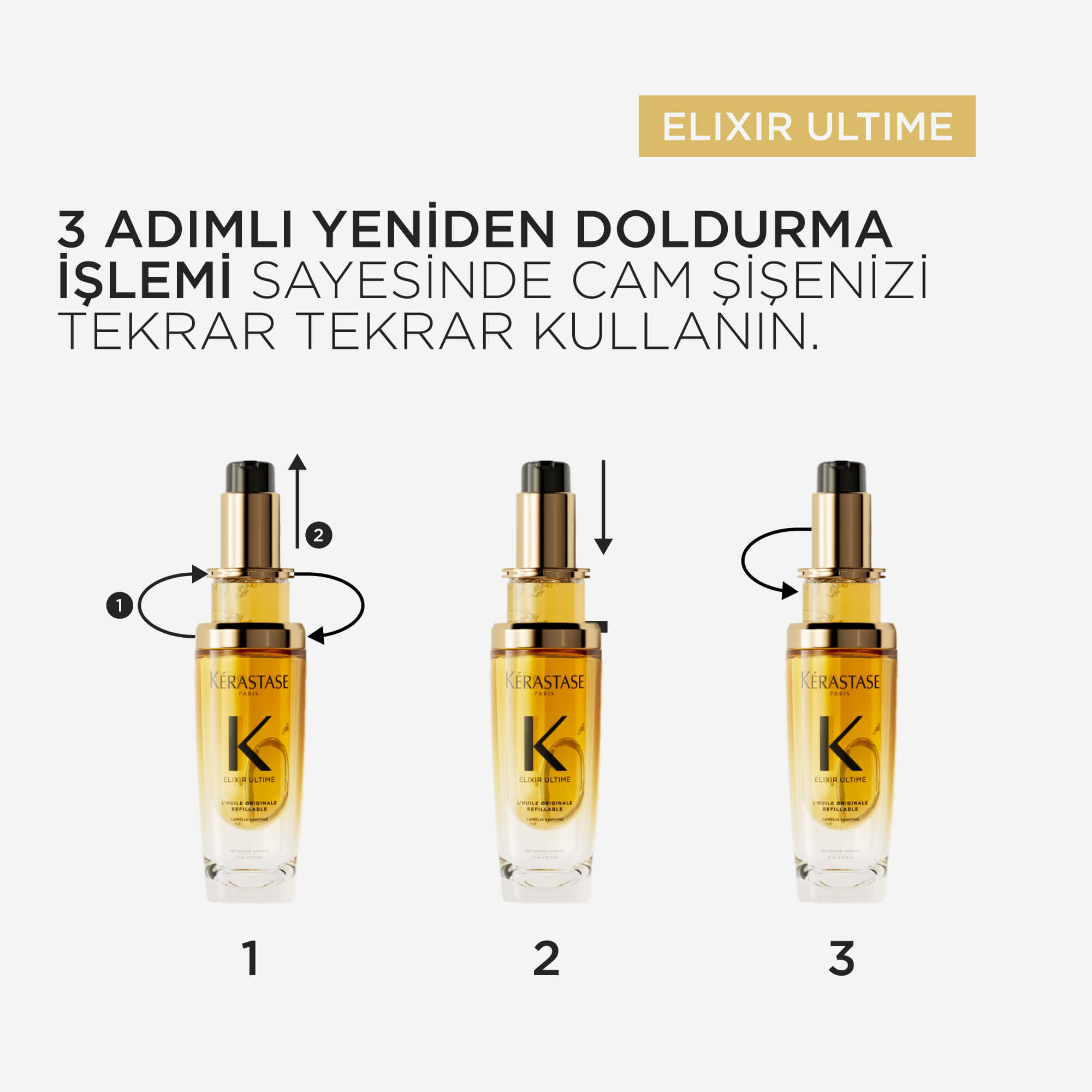 Elixir Ultime Yeniden Doldurulabilir Saç Yağı 75ml 5 Elixir Ultime Yeniden Doldurulabilir Saç Yağı 75ml - Görsel 5