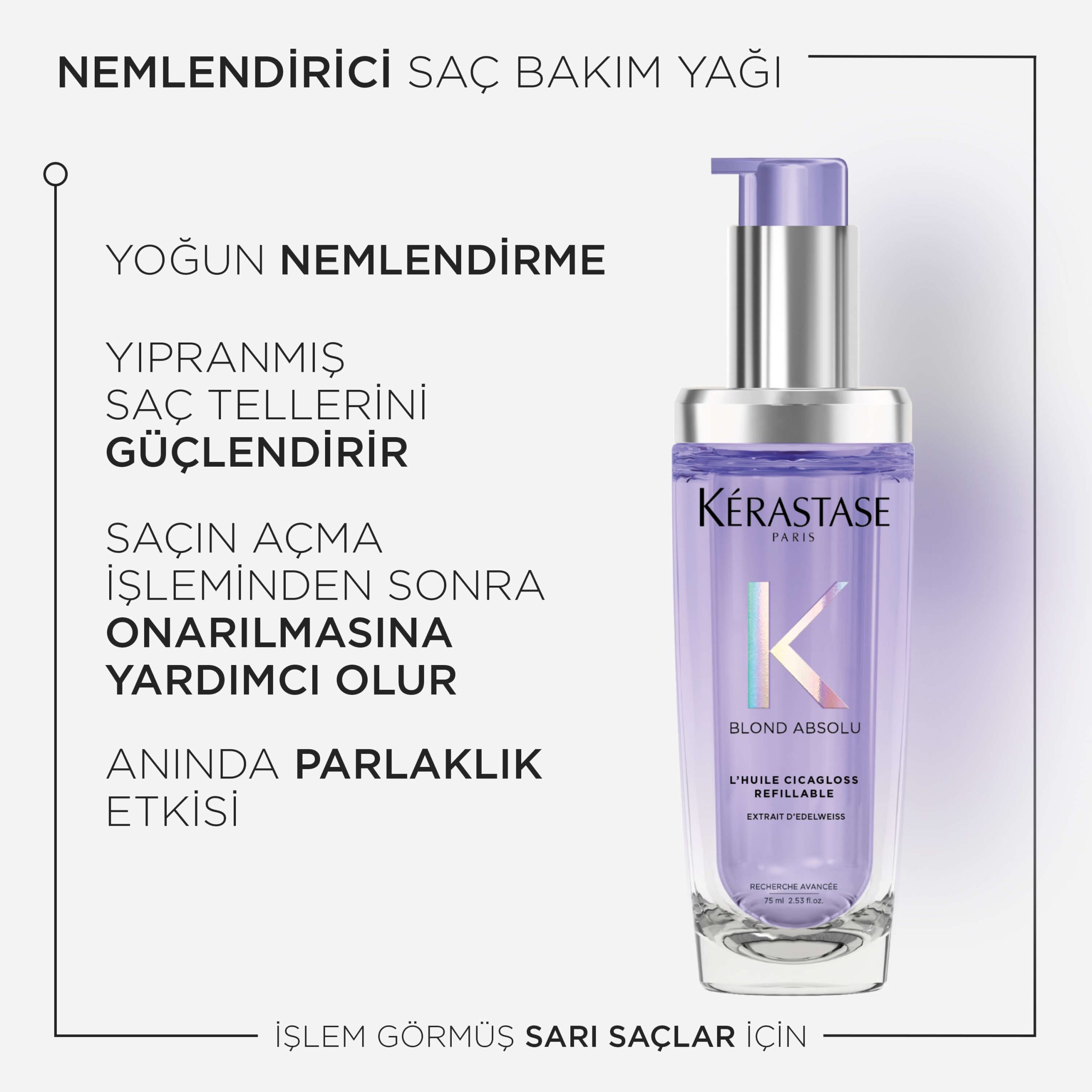 Yeniden Doldurulabilir L'huıle Cıcagloss Saç Yağı 2 Yeniden Doldurulabilir L'huıle Cıcagloss Saç Yağı - Görsel 2